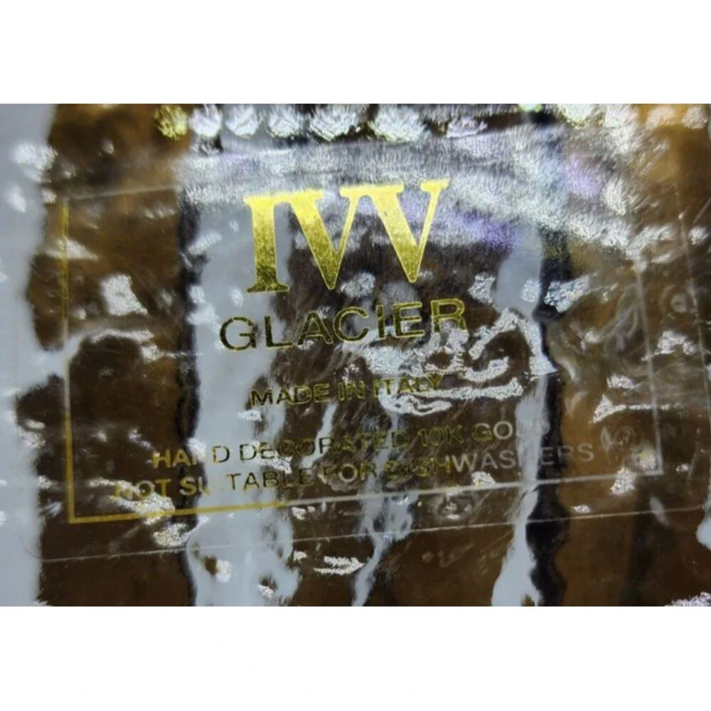 Glacier IVV Glass Charger Chop Plate Italy (Hand Decorated 10k Rim) READ!!!!